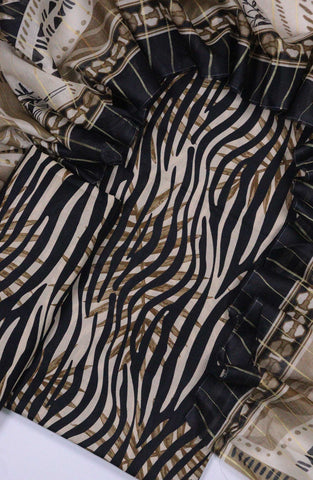 Bin Saeed Unstitched Printed Lawn Coll2025  D-19 Black - Summer