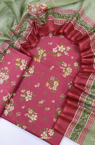 Bin Saeed Unstitched Printed Lawn Coll2025  D-07 Red - Summer
