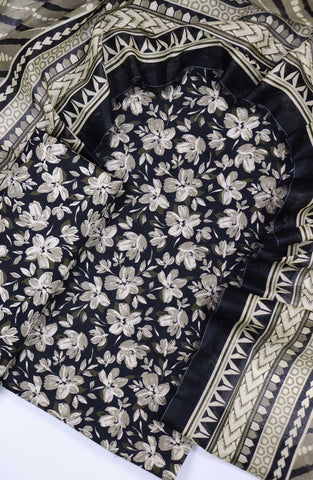 Bin Saeed Unstitched Printed Lawn Coll2025  D-05 Black - Summer