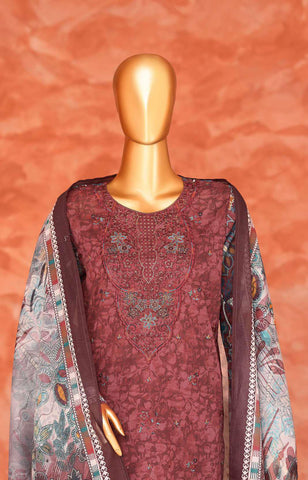 Elegant by HZ Textiles | Embroidered 3 Piece Unstitched Lawn Suit D-2