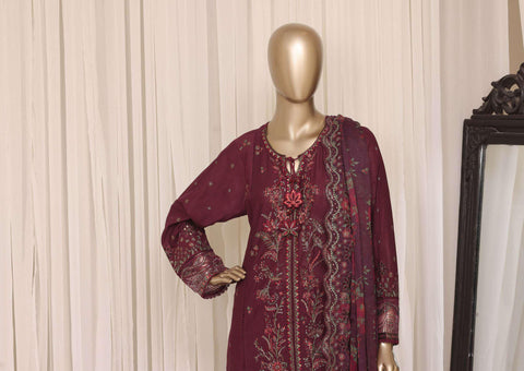 Sadabahar Luxury Embroidered Cotton Stitched 3 Piece Suit D-4