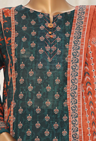 HZ Vital Prints Slub Lawn Dupatta  D-02