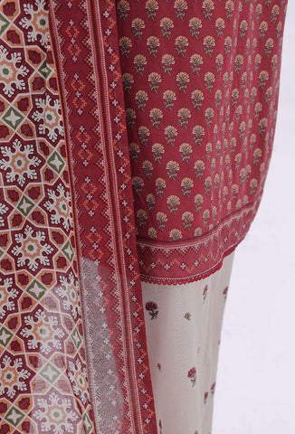 Premium Daily Wear by HZ Textiles | Embroidered Lawn 3 Piece Unstitched Suit D-2