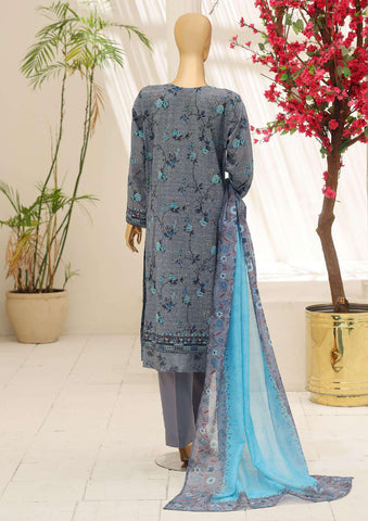 Mehak by HZ Textiles | Embroidered 3 Piece Unstitched Slub Lawn Suit D-3
