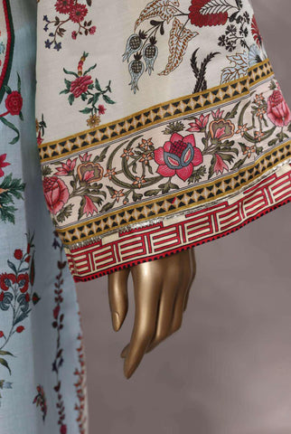 Sadabahar Printed Chamti Cotton | 3 Piece Stitched Kaftan Suit D-6