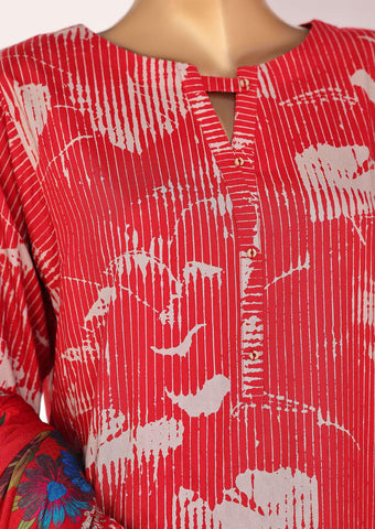 HZ Linen Wintery Printed Unstitched 3 Piece Suit D-1