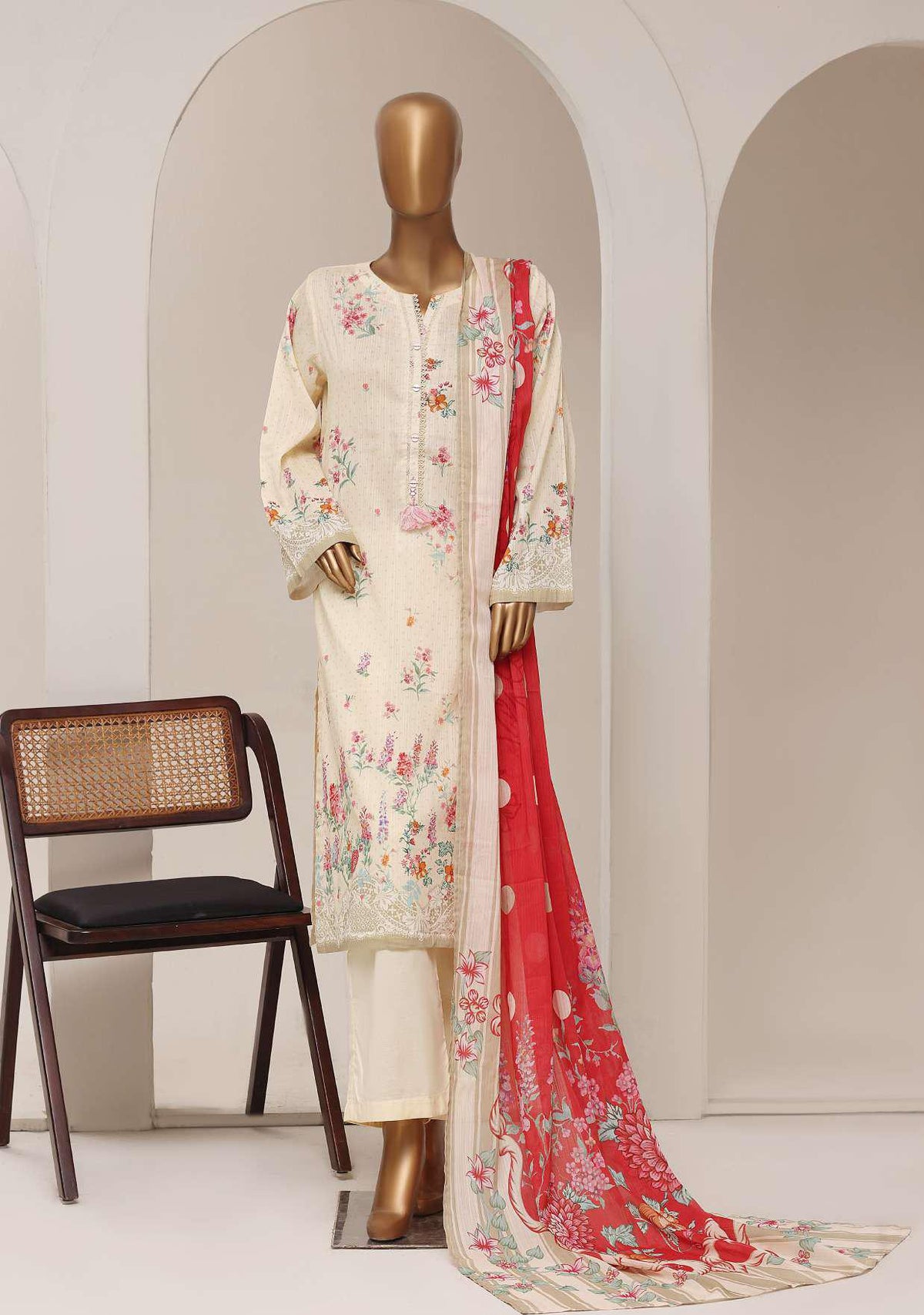 Sadabahar – Printed Lawn | 3 Piece Stitched Suit D-6