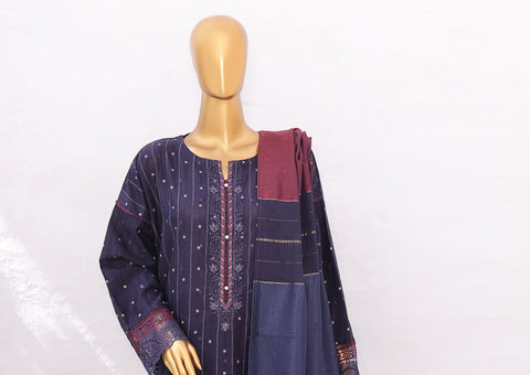 Turkish Jacquard Vol-1 Emb Un Stitched 3 Piece HZ-5