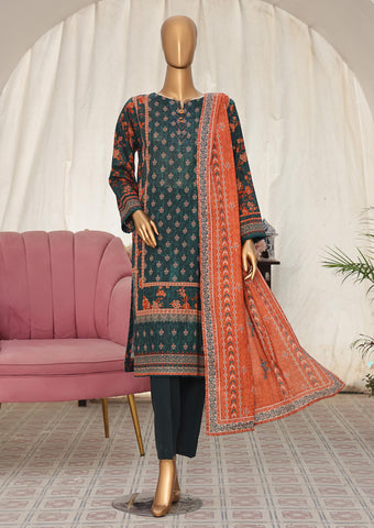 HZ Vital Prints Slub Lawn Dupatta  D-02