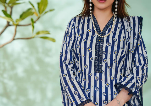 Daman Exclusive | Printed Lawn 3 Piece Unstitched Suit D-5