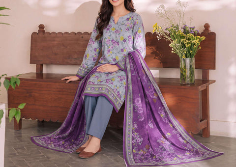 Daman Exclusive by VS Textiles | Printed Cambric 3 Piece Unstitched Suit D-4