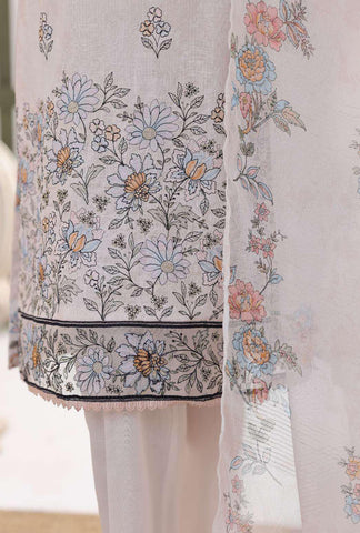 HZ Textiles – Mehak Slub Lawn Embroidered Collection Vol-02 D-5