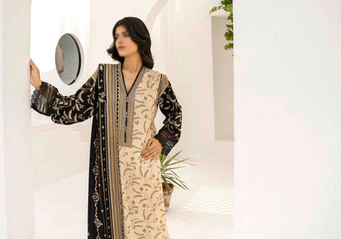 RESHAM LINEN PRINT DROP I COLL BY FIRDOUS D-03