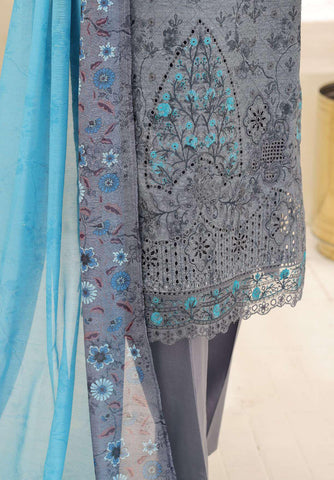Mehak by HZ Textiles | Embroidered 3 Piece Unstitched Slub Lawn Suit D-3