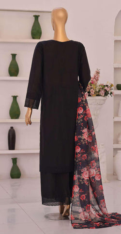 Floral Vibes by HZ Textiles | Embroidered 3 Piece Unstitched Lawn Suit D-3