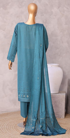 Valencia by HZ Textiles | Jacquard Embroidered 3 Piece Unstitched Suit D-2