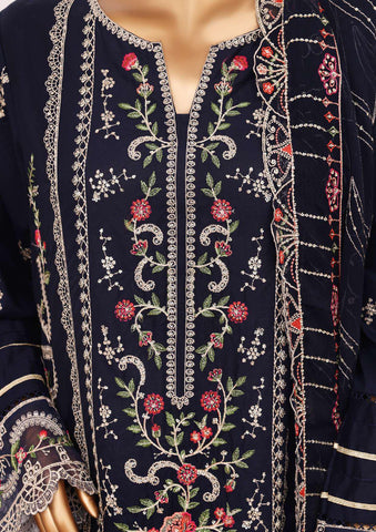 Bin Saeed Luxury | Embroidered Lawn with Chiffon Dupatta 3 Piece Suit D-1
