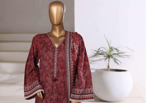 Sadabahar Printed Khaddar With Shimmer Ready To Wear 3Pc D-6