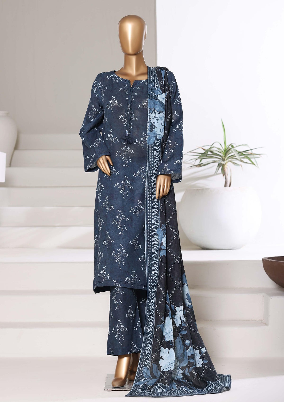 Printed Khaddar Vol-3 Stitched 3PC Collection By Sadabahar D-7