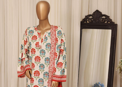 Sadabahar Printed Linen Stitched 3 Piece Suit D-5