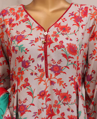 HZ Viscose Twill Printed Unstitched 3 Piece Suit D-1