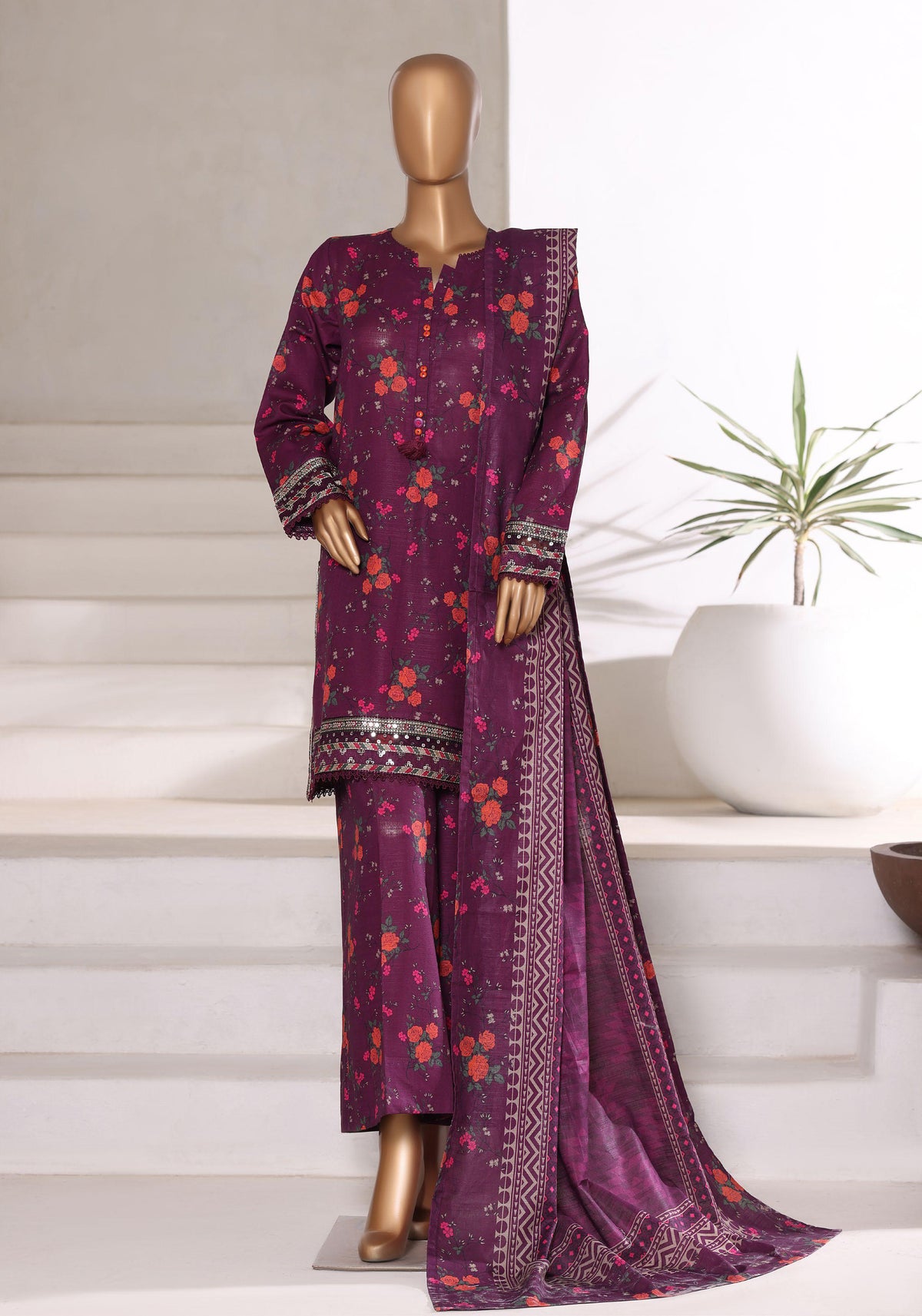 Malika Vol-2 Khaddar Embroidered 3 Piece Ready To Wear SB-7