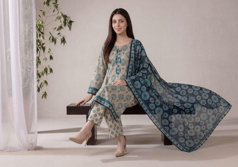 SEFA by Tawakkal Fabrics | 3 Piece Unstitched Rotary Printed Lawn Suit D-1