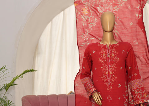 HZ Vital Prints Slub Lawn Dupatta  D-04