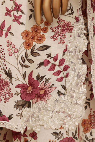 Malika by Sadabahar Vol-4 | Festive Embroidered Lawn 3 Piece Stitched Suit D-3
