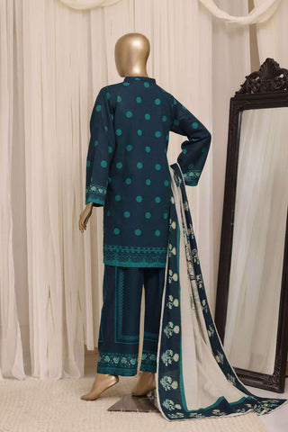 Sadabahar Printed Khaddar Stitched 3 Piece Suit D-7