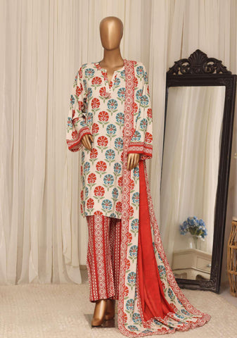 Sadabahar Printed Linen Stitched 3 Piece Suit D-5
