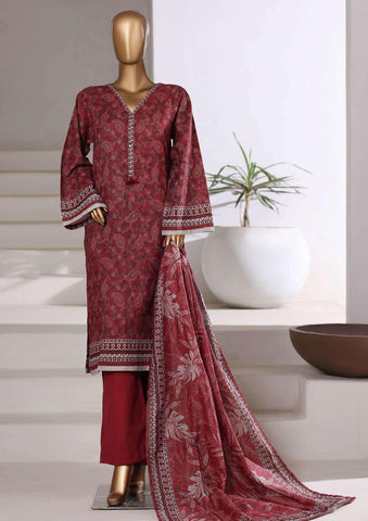 Sadabahar Printed Khaddar With Shimmer Ready To Wear 3Pc D-6