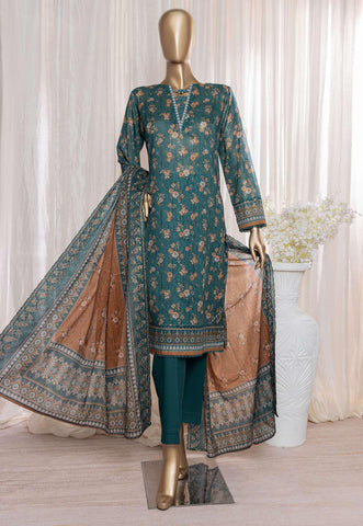 HZ Rimjhim Lawn Emb Cutwork Dupatta Coll"24 REC-128