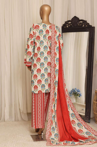 Sadabahar Printed Linen Stitched 3 Piece Suit D-5