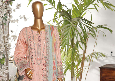 Premium Embroidered Printed Lawn Coll"24 D-1239 PINK