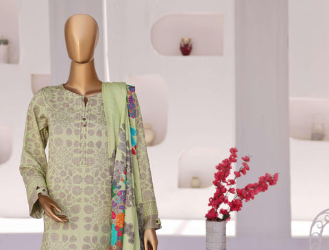 HZ Linen Wintery Printed Unstitched 3 Piece Suit D-2