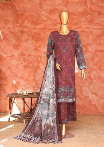 Elegant by HZ Textiles | Embroidered 3 Piece Unstitched Lawn Suit D-2