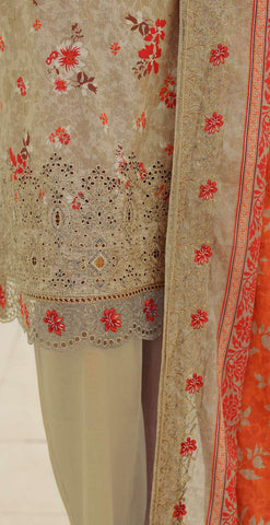 Premium Signature by HZ Textiles | Embroidered 3 Piece Unstitched Lawn Suit D-5