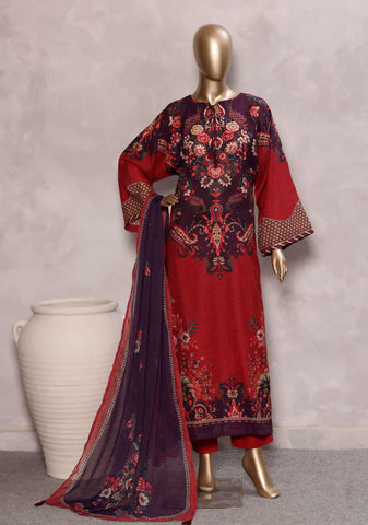 Sadabahar Printed Chamti Cotton | 3 Piece Stitched Kaftan Suit D-7