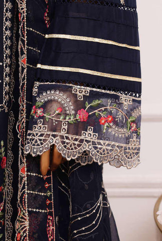 Bin Saeed Luxury | Embroidered Lawn with Chiffon Dupatta 3 Piece Suit D-1