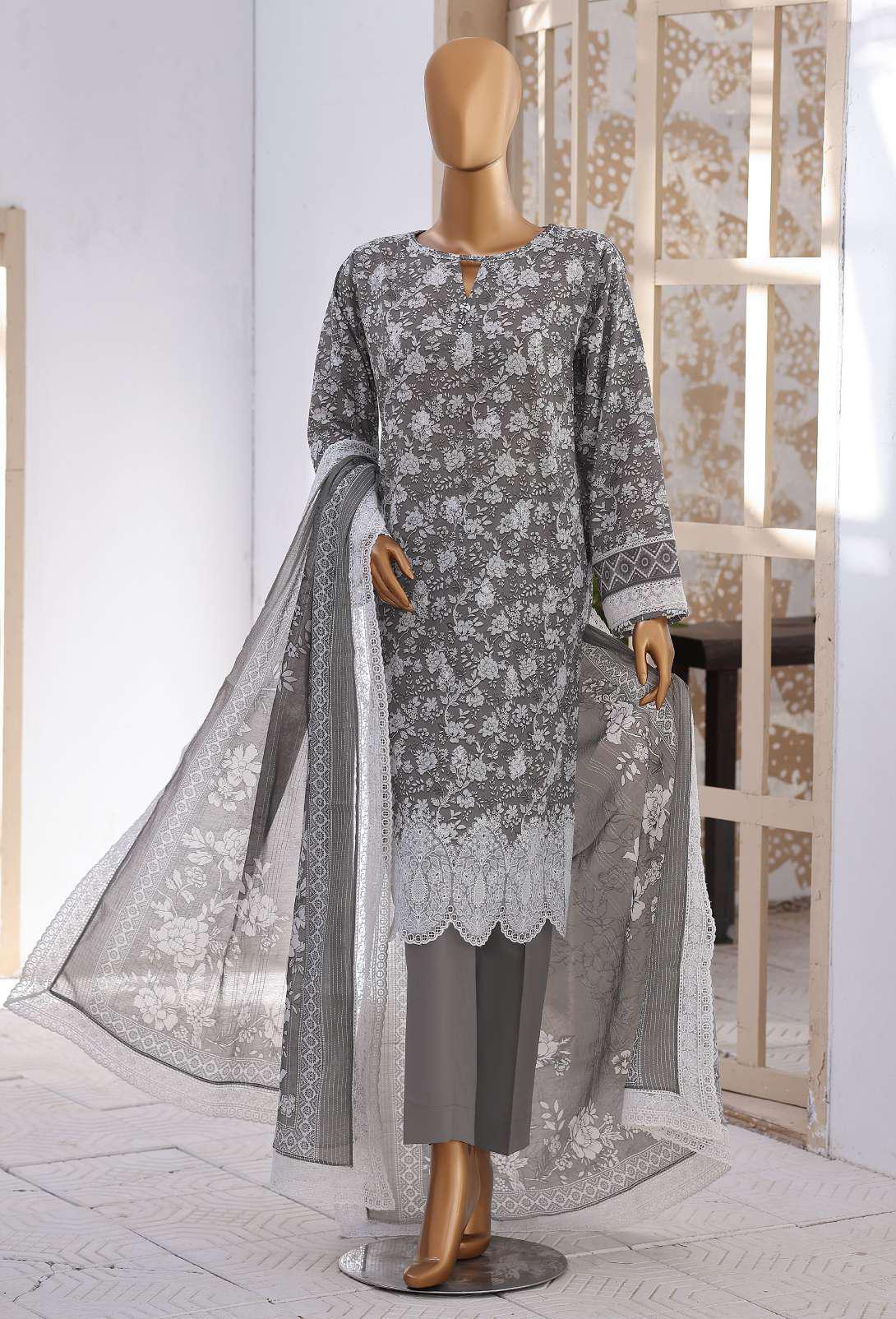 Nakshkari by HZ Textiles | Embroidered Lawn 3 Piece Unstitched Suit D-5
