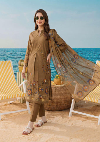 ZELINA by Tawakkal Fabrics | Digital Printed Lawn 3 Piece Unstitched Suit D-1