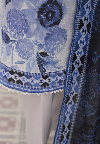 HZ Vital Prints Slub Lawn Dupatta  D-09