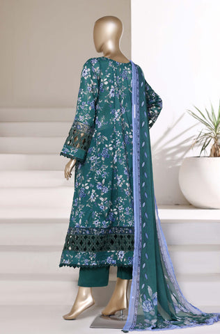 Sadabahar Luxury Peplum | Heavy Embroidered Lawn 3 Piece Stitched Suit D-1