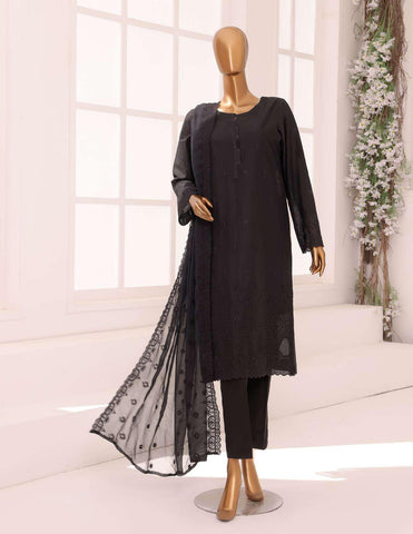 Dynasty Chikankari with Chiffon Dupatta by HZ-2025 D-05  - Black - Summer Collection
