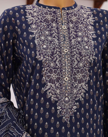Premium Daily Wear by HZ Textiles | Embroidered Lawn 3 Piece Unstitched Suit D-1