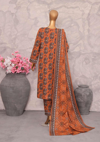 Co-Ords 3Pc Printed Khaddar Un-Stitched Coll By Hz-4