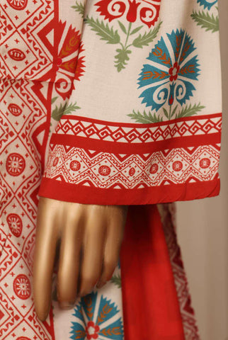 Sadabahar Printed Linen Stitched 3 Piece Suit D-5