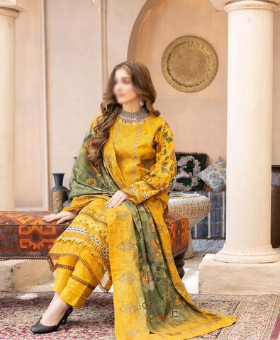 Noori Digital Printed Khaddar Winter Coll 3 Piece Suit By Sobia Waseem D-01