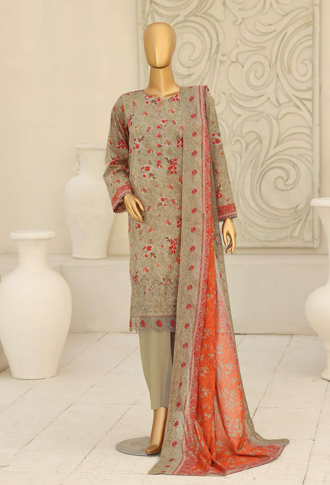 Premium Signature by HZ Textiles | Embroidered 3 Piece Unstitched Lawn Suit D-5